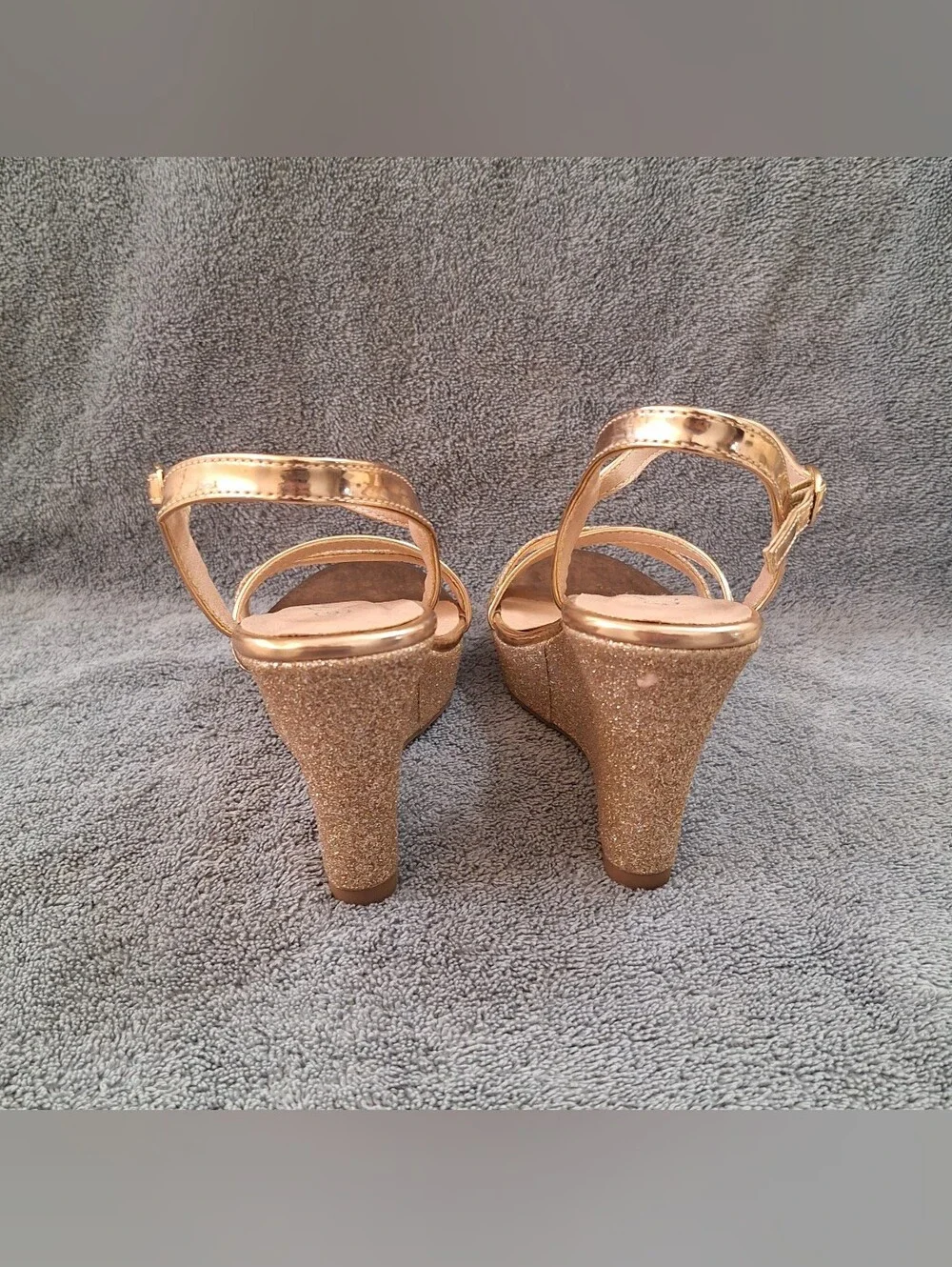 Forever FQ22 Glitter Strappy Wrapped Wedge Heel Platform Sandals
